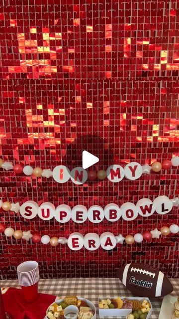 Mallory Lee | Stylish Mom | Dallas, TX on Instagram: "💖🏈 Friendship Bracelet Garland 💖🏈 This Friendship Bracelet DIY Garland is a perfect touch to your Superbowl Sunday or any party for that matter! Here is what you will need👇 (all on our Amazon storefront-link in bio) - ball pit balls - upholstery needle (10in) - fishing wire - foam craft discs (4in) - letter sticks (2 1/2in) 🛍️ SHOP all of these Amazon party finds on our Amazon storefronts under "Taylor Swift Super Bowl Party" Follow us for more party inspiration✨❤️ . . . . . #taylorswift #friendshipbracelets #friendshipbracelet #diybracelet #diycrafts #partyideas #superbowl #superbowlparty #partydecor #partydecorideas #diypartydecor #diypartyideas #diyparty #taylorswiftparty #swiftie" Swiftie Super Bowl Party, Friendship Bracelet Garland Diy, Taylor Swift Superbowl Party, Taylor Swift Super Bowl Party, Friendship Bracelet Diy, Diy Super Bowl, Taylor Swfit, Taylor Swift Birthday Party Ideas, Superbowl Sunday