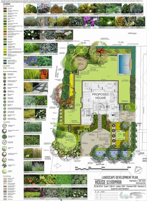 Modern Residential Landscape Development Plan Site Development Plan, Site Plan Design, Landscape Architecture Plan, Porcelain Paving, Landscape Design Drawings, Landscape Architecture Drawing, Garden Plan, Permaculture Design, Garden Design Layout