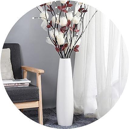 Amazon.com: Ceramic Floor Vase, GDSZJLJ 17.7" Tall White Large Decorative Vases for Modern Home Decor, Living Room, Minimalist Style Big Flower Vase for Pampas Grass, Flowers, Twigs, Office, Bedroom Décor : Home & Kitchen Tall Vase Decorating Ideas, Big Flower Vase, Vases Decor Living Room, Vase For Pampas, Modern Home Decor Living Room, Large Vases Decor, Floor Vase Decor, Tall Flower Vase, Living Room Minimalist