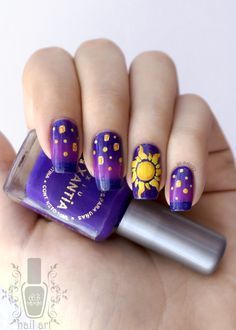 Tangled Art, Disneyland Nails, Disney Nail Designs, Nails Grunge, Disney Inspired Nails, Disney Acrylic Nails, Disney Nail, Unghie Nail Art, Nail Art Disney