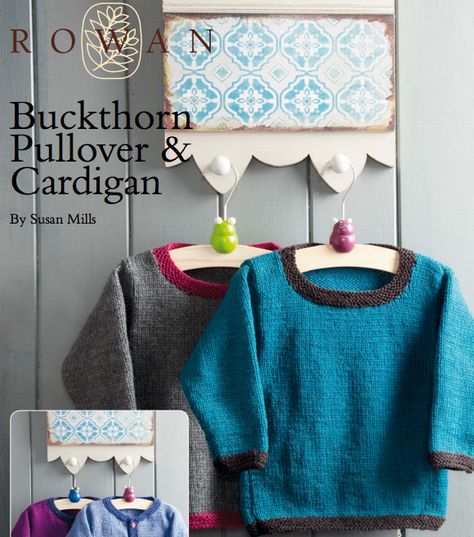 FREE ROWAN KIDS PATERN: Buckthorn Pullover & Cardigan by Susan Mills, knit in Rowan Pure Wool Worsted, 6/12/18/24 months Rowan Patterns, Free Baby Patterns, Bamboo Knitting Needles, Rowan Yarn, Knitting For Charity, Jumper Patterns, Free Knitting Patterns, Pullover Cardigan, Knitting Wool