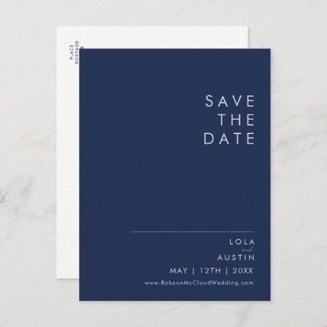 $1.95 | Modern Minimalist Navy Blue | Silver Save The Date #elegant save the date card, boho wedding announcement, minimalist wedding postcard, simple save date postcard, luxury save the date, modern wedding save date, unique wedding date, contemporary basic vellum evening ss043, classic formal bohemian chic typography, navy blue grey gray silver Corporate Save The Date Design, Corporate Save The Date, Save The Date Corporate Event, Corporate Invitation Card Design, Client Appreciation Party, Invitation Corporate, Sabe The Date, Save The Date Elegant, Corporate Anniversary