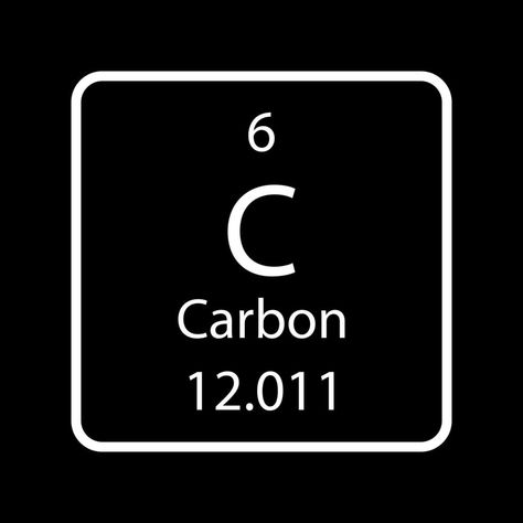 Carbon symbol. Chemical element of the periodic table. Vector illustration. Carbon Element, Table Vector, Periodic Elements, Atomic Structure, Element Symbols, The Periodic Table, Psd Icon, Vector Photo, Atom