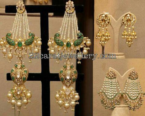 Polki and Pearl jhoomar latkan earrings Fashion Accessories Trends, Indian Jewelry Earrings, Indian Bridal Jewellery, Jewelry Design Drawing, Wedding Jewellery Collection, Small Black Dress, Bollywood Jewelry, Bridal Gold Jewellery Designs, Bridal Jewellery Indian