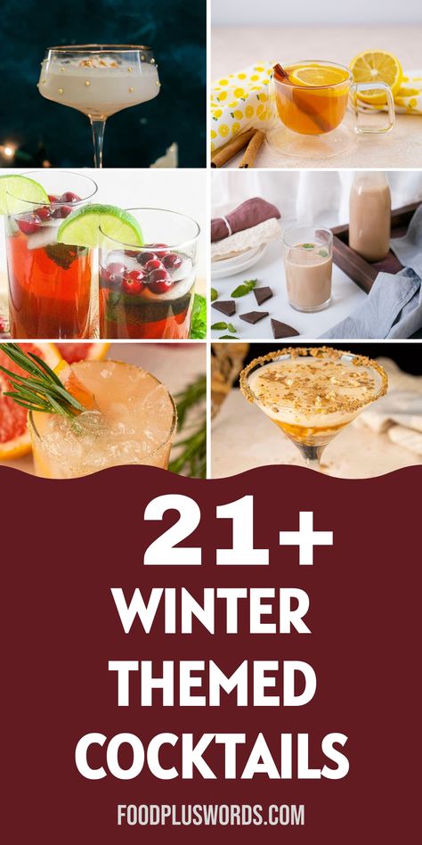 Winter is the perfect time to shake things up with some festive cocktails! From cranberries and apples to peppermint and bourbon, these winter drinks are sure to warm you up on chilly nights. Impress your friends with these easy cocktail recipes that are perfect for parties or simply cozying up by the fireplace.  | winter cocktails ideas | Winter Cocktails Recipes Easy | Winter Alcoholic Drinks | Winter Pitcher Cocktails, Winter Alcoholic Drinks Easy, Winter Cocktails Recipes Easy, Fun Winter Cocktails, Winter Alcoholic Drinks, Warm Holiday Cocktails, Cocktails Recipes Easy, Winter Drinks Alcoholic, Easy Winter Cocktails