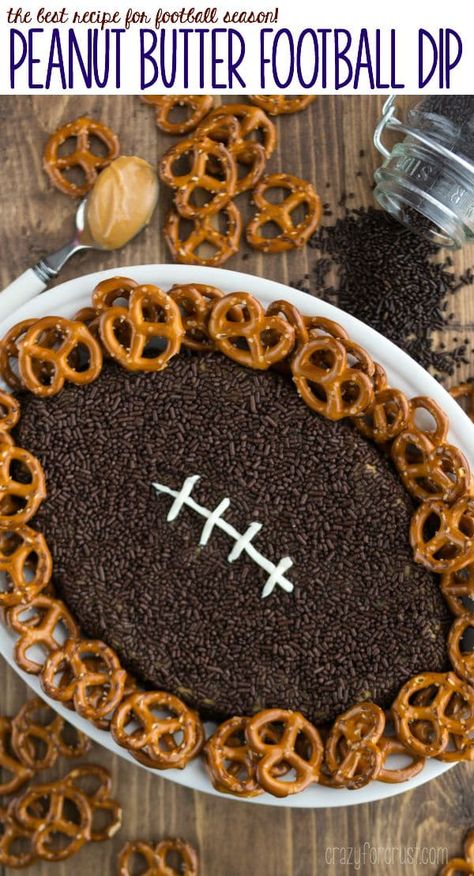 Football Dip, Football Dip Recipes, Football Dips, Football Desserts, Football Party Ideas, Peanut Butter Dip, Football Party Foods, Football Snacks, Sweet Dips