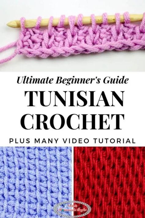 Sep 3, 2019 - Tunisian Crochet can be easily learned with this Ultimate Beginner Guide that teaches you the basic stitches and has free crochet patterns with videos. Tunsinian Crochet Stitches, Tusinian Crochet Patterns Free, Tunsinian Crochet Pattern Free, Tunsinian Crochet, Tunisian Crochet Free, Tunisian Stitches, Advanced Crochet Stitches, Tunisian Crochet Blanket, Tunisian Crochet Pattern