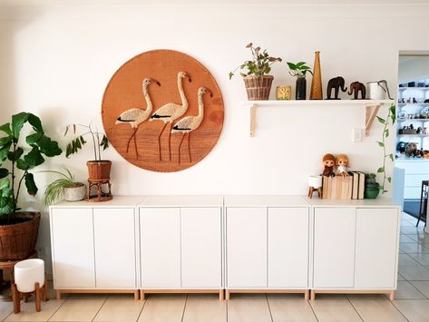 Ikea eket on legs. Great for storage. Looks gorgeous! Boho. Scandi. Eket Ikea, Trofast Ikea, Ikea Playroom, Scandi Living Room, Ikea Eket, Ikea Living Room, Aquatic Plant, Scandi Boho, Boho Furniture