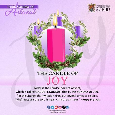 Third Candle Of Advent, Third Advent Sunday, Third Sunday Of Advent Joy, Catholic Advent Wreath, Advent Wreath Prayers, Catholic Advent, Advent Sunday, Third Sunday Of Advent, Advent 2023