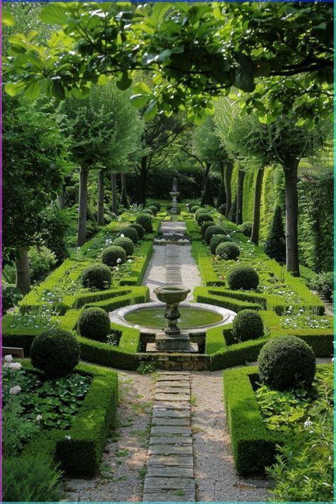 Unique Garden Design, French Garden Design, Formal Garden Design, Country Garden Design, Parterre Garden, Estate Garden, Garden Drawing, Formal Garden, Classic Garden