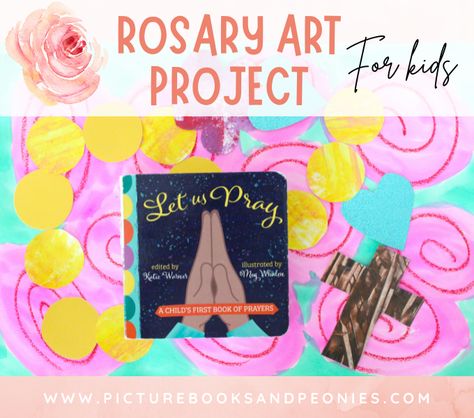 Rosary Art Project for Kids - Sign Of The Cross For Kids Printable, Rosary Painting, Rosary Craft, Rosary Art, Decades Of The Rosary, Art Project For Kids, Printable Prayers, Sign Of The Cross, Rosary Prayer