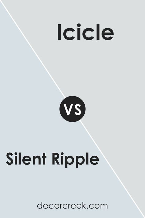 Silent Ripple SW 9682 by Sherwin Williams vs Icicle SW 6238 by Sherwin Williams Icicle Sherwin Williams, Sherwin Williams Icicle, Small Offices, Cozy Bathroom, Trim Colors, Serene Bedroom, Small Office, Warm Grey, Coordinating Colors