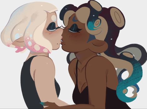 Splatoon Squid Sisters, Pearl Fanart, Marina Splatoon, Splat Tim, Splatoon Squid, Pearl And Marina, Splatoon Comics, Tmnt Artwork, Ship Art