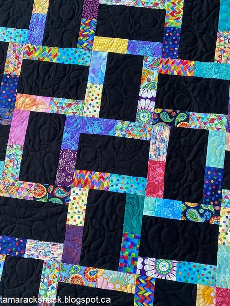 Mosaic Quilt Patterns Free Printable, Quilts With Rectangles, Scrappy Batik Quilts, Rectangle Quilt Pattern, Scrap Quilts Patterns Leftover Fabric, Scrappy Quilts Ideas, Coin Quilts, Quilted Stars, Scraps Quilt