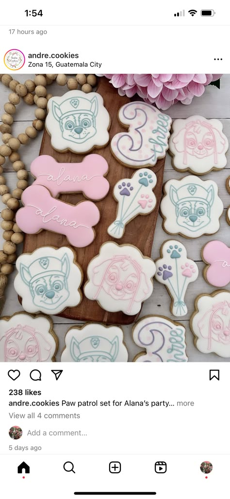 Skye Paw Patrol Cookies, Paw Patrol Cookies Girl, Girly Paw Patrol Birthday Party, Paw Patrol Cookies Decorated, Paw Patrol Birthday Cookies, Paw Patrol Sugar Cookies, Paw Patrol Badge, Paw Patrol Birthday Decorations, Sky Paw Patrol