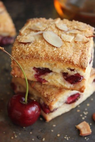 Scones Breakfast, Brunch Muffins, Cherry Scones, Bojon Gourmet, Scone Recipes, Scones Recipe, Almond Extract, Almond Paste, Ground Almonds