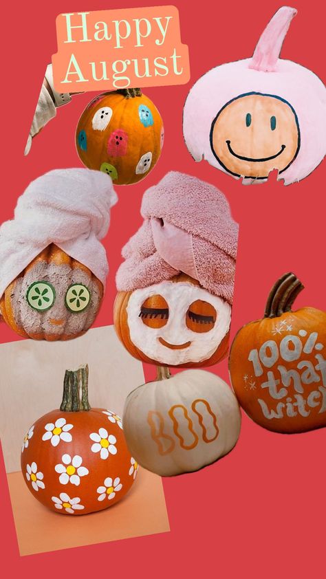 Happy August - PrEppY Pumpkin ideas 💋💡🎃 Halloween Preppy, Preppy Halloween, Preppy Pumpkin, Creative Pumpkin Painting, Cute Pumpkin Carving, Happy August, Halloween Pumpkin Carving Stencils, Preppy Kids, Halloween Pumpkin Designs