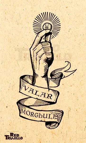 flash Valar morghulis tattoo design by redtrujillo Valar Morghulis Tattoo, Games Of Thrones Tattoo, Valar Morghulis Valar Dohaeris, Dessin Game Of Thrones, Game Of Thrones Tattoo, Tattoo Trend, Got Game Of Thrones, Gra O Tron, Games Of Thrones