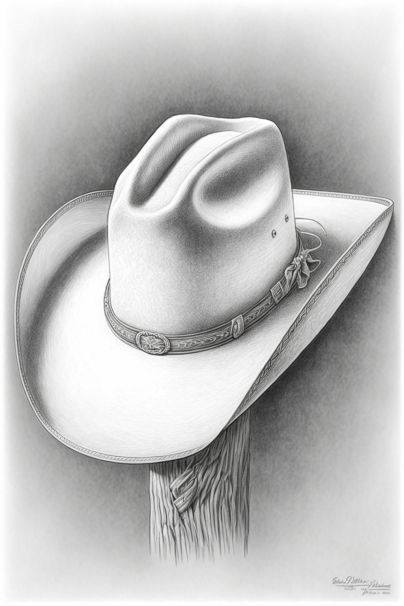 Stetson Cowboy Hat Tattoo, Rodeo Drawings Pencil, Drawings Of Cowboy Hats, Cowboy Hat And Boots Tattoo Design, Cowgirl Sketch Pencil Drawings, Cowboy Hat Tattoo Design, Welding Drawings Easy, Cowboy Sketches Pencil, Western Pencil Drawings Cowboy Art