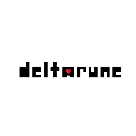 Words spelling out deltarune in a blocky text with a heart replacing the circle in the middle of the Ay. The text is black, the heart is red, and the background is white. Undertale Logo, Undertale Deltarune, I Can Do Anything, The Text, Reality Show, Collage, ? Logo, Pins, White