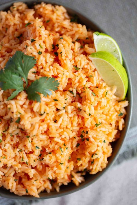 The secret to Authentic Mexican Rice! I got the recipe from a friend who grew up in Mexico, and it tastes exactly like the rice at a Mexican restaurant.   #giftofhospitality #mexicanrice #spanishrice #mexicancuisine #mexicanrecipes Perfect Rice Recipe, Sides With Tacos, Authentic Mexican Rice, Rice Meals, Spanish Rice Recipe, Authentic Mexican Recipes, Pantry Recipes, Mexican Rice Recipes, Cheesy Chicken Enchiladas