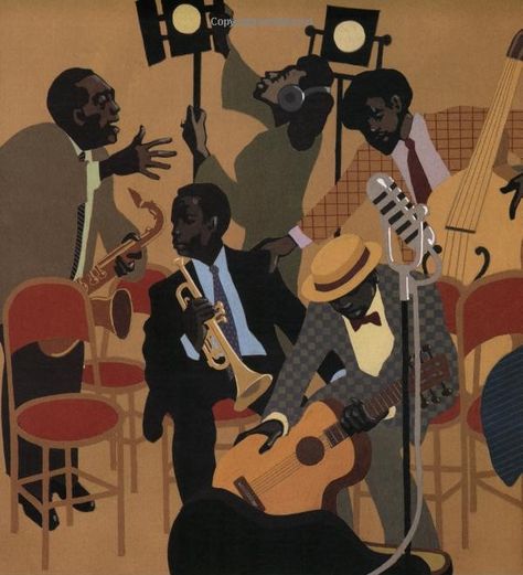 The Art of Leo and Diane Dillon: Jazz on a Saturday Night Leo And Diane Dillon Illustration, Leo Diane Dillon, Jazz Club Art, Jazz Art Vintage, Black Music Art, Soul Music Art, Blues Music Art, Jazz Music Art, Jazz Painting