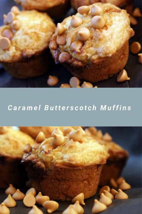 Caramel Butterscotch Muffins are going to bring so much simple sweetness into your life. This quick and easy muffin recipe is perfect for sharing, so raise the vibration of everyone around you with an awesome treat. #muffinrecipe #caramel #butterscotch Butterscotch Muffins, Easy Muffin Recipe, White Chocolate Muffins, Muffin Tops, Simple Muffin Recipe, Wedding Cake Recipe, Butterscotch Chips, Awesome Recipes, Muffin Recipe