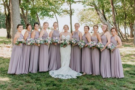 The Dusk color was stunning for my outdoor wedding! The color had just the right amount of a purple/grey, which was exactly what I wanted! Dusk Bridesmaid Dress, Fairy Tail Wedding, Mauve Bridesmaid Dress, Lavender Bridesmaid, Blush Pink Bridesmaid Dresses, Greenery Wedding Decor, Unique Wedding Dresses, Purple Bridesmaid Dresses, Bridesmaid Dress Styles