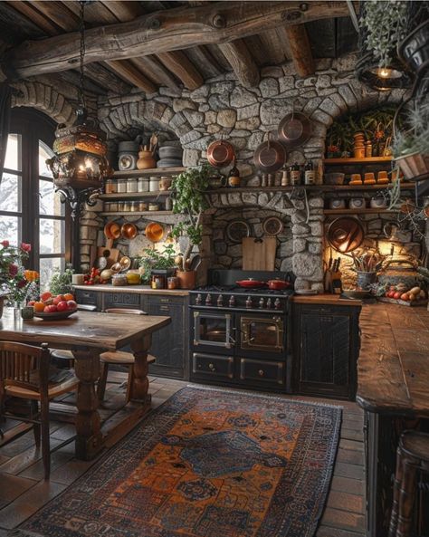 Cabin Kitchen Decor, House Kitchen Design, Rustic Kitchens, Build House, Cottage Interior, Rustic Kitchen Design, Cabin Kitchens, Cozy Kitchen, House Kitchen