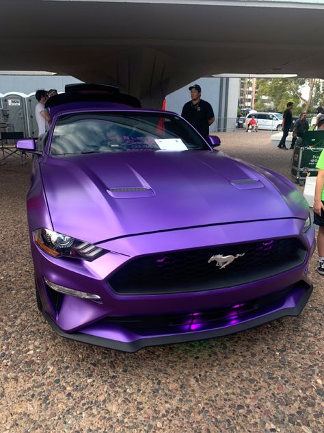 Dark Purple Mustang, Mustang Purple, Purple Mustang, Purple Cars, Challenger Hellcat, Purple Car, Mustang Gt500, Girly Car, Mustang Convertible