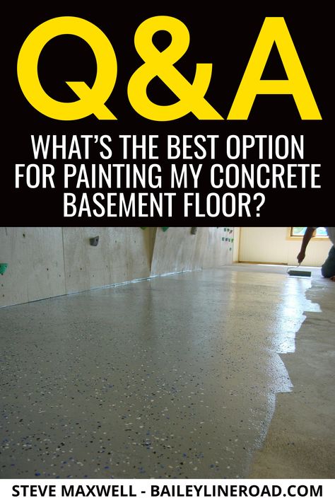 Leveling Basement Concrete, Paint Concrete Basement Floor, Painting A Basement Floor, Painted Cement Floors Basement, Paint Cement Floor Indoor, Cement Basement Floor Ideas, Painting Concrete Floors Indoor, Paint Basement Floor, Concrete Basement Floor Ideas