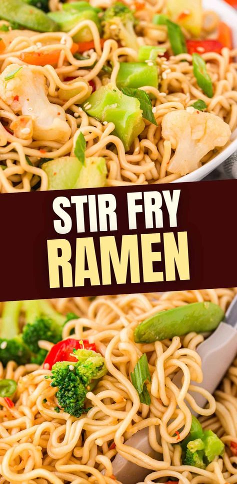 Ramen Stir Fry Stir Fry Ramen Noodles, Healthy Ramen Noodles, Fried Ramen, Vegetable Ramen, Healthy Ramen, Homemade Stir Fry, Ramen Stir Fry, Easy Ramen, Asian Dish