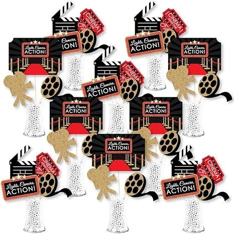 Amazon.com: Big Dot of Happiness Red Carpet Hollywood - Movie Night Party Centerpiece Sticks - Red Carpet Centerpieces - Showstopper Table Toppers - Hollywood Centerpieces - 35 Pieces : Toys & Games Red Carpet Centerpieces, Hollywood Centerpieces, Homecoming 2024, Middle School Dance, Movie Night Party, Party Centerpiece, Hollywood Movie, School Dance, School Dances