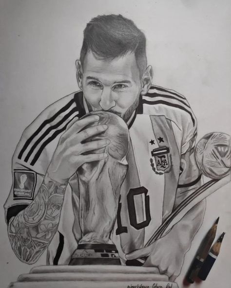 Messi Sketch, Messi Drawing, Easy Portrait Drawing, Messi Y Cristiano, Easy Pencil Drawing, Celebrity Art Drawings, Soccer Drawing, رسم كاريكاتير, Football Artwork