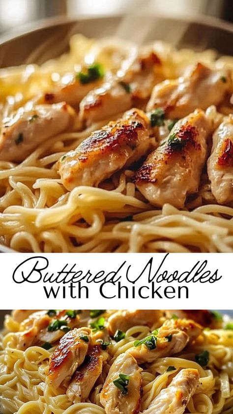 Chicken Noodle Recipes Dinners, Grilled Chicken And Noodles, Chinese Chicken And Noodles, Chicken Strip Dinner Ideas Meals, Chicken Butter Noodles, Chicken And Reames Noodles, Chicken And Buttered Noodles, Chicken Recipes With Egg Noodles, Chicken Helper Homemade