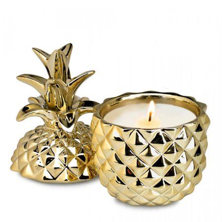 Pineapple Candle, Ceramic Pineapple, Outdoor Table Decor, Golden Pineapple, Pineapple Candles, Jar Jewelry, Pineapple Decor, Fox Decor, Gold Pineapple