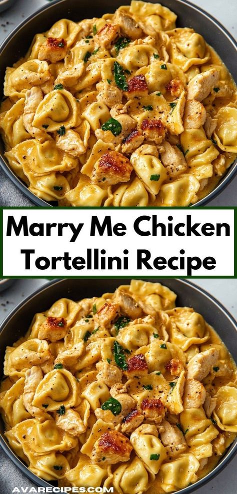 Craving a quick weeknight dinner? This Marry Me Chicken Tortellini is an easy dinner recipe that can be prepared in just 30 minutes, making it perfect for busy families looking to enjoy a delicious meal together. Dinner Made Easy, New Meals To Try Dinners Families, Healthy Dinner Planning, Easy Bake Dinner Recipes For Family, Great Easy Dinner Ideas, One Pan Marry Me Chicken Tortellini, Busy Dinner Ideas, Quick Easy Cheap Crockpot Meals, Tortellini Chicken Broccoli Recipes