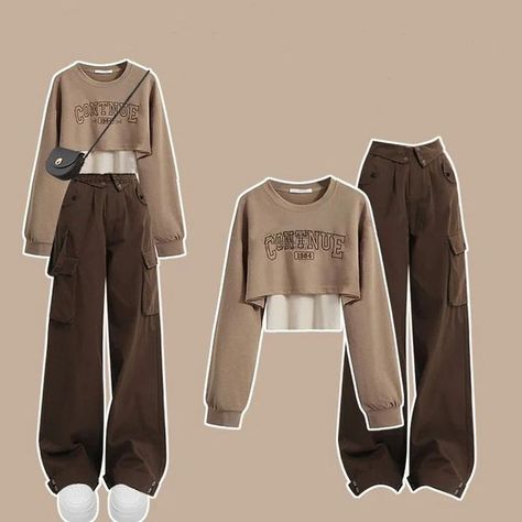 Brown Matching Set Outfit, Korean Clothing Brands, Fashion 2025, Casual Outfits For Teens, Trendy Outfits For Teens, Everyday Fashion Outfits, Casual Wear Women, Casual Day Outfits, Quick Outfits