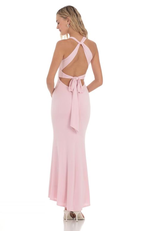 Twist V-Neck Maxi Dress in Pink | LUCY IN THE SKY School Dance Dresses, Cruise Dress, Pink Long Dress, Light Pink Dress, Stunning Prom Dresses, Preppy Dresses, Pink Formal Dresses, Homecoming Dresses Long, Unique Prom Dresses