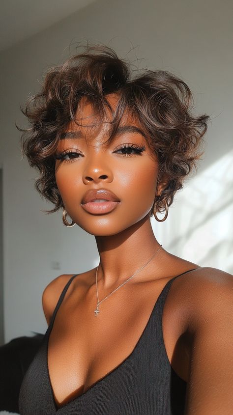 Short Haircuts for Black Women Natural Short Hair Cuts For Black Women With Round Face, Hair Knots For Short Hair, Cute Pixie Cuts For Black Women, Best Hair Styles For Round Faces Women, Black Women Fade Haircut, Black Lady Hairstyles, Short Twa Hairstyles 4c Hair, Curly Hairstyles Black Women, Short Cuts For Black Women