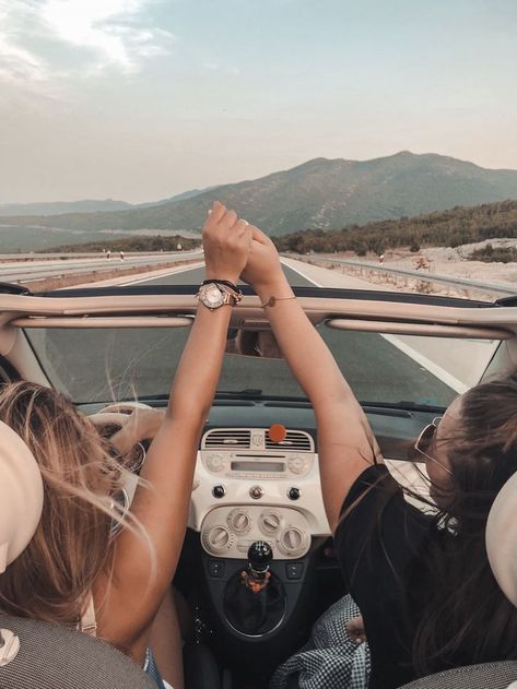 #roadtrip #friendship #split #croatia #fiat500 #fiat500cabrio | Fiat 500, Fiat 500 cabrio, Road trip In The Car Playlist, Car Playlist, Fiat 500 Cabrio, Girls Roadtrip, Barcelona Itinerary, Fiat 500c, New Fiat, Lisbon Travel, Road Trip Car