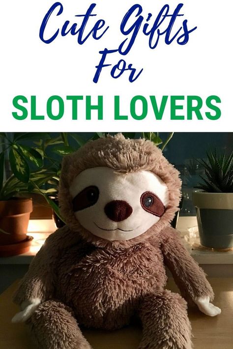 Unique sloth gifts, stuffed animals, blankets and clothing | Sloth Gifts for Baby | Sloth Gifts For Her #giftguide Sloth Gift Ideas, Sloth Things, Sloth Decor, Sloth Stuff, Sloth Accessories, Sloth Backpack, Sloth Plush, Hanging Upside Down, Sloth Stuffed Animal