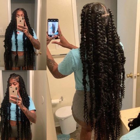 Knotless Passion Braids, Passion Braids, Pre Stretched Braiding Hair, Big Box Braids Hairstyles, Birthday Hairstyles, Goddess Braids Hairstyles, Hairstyle Tutorials, Cute Braided Hairstyles, Braids Hairstyles Pictures