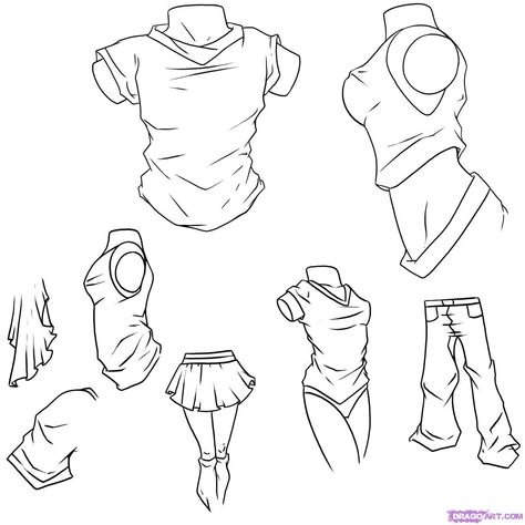 drawing tutorials | TheBarracuda57 [Artwork Homepage] How To Draw Anime, Clothing Female, Draw Anime, Drawing Anime Clothes, Small Drawings, 캐릭터 드로잉, Drawing Templates, Female Clothing, Guided Drawing