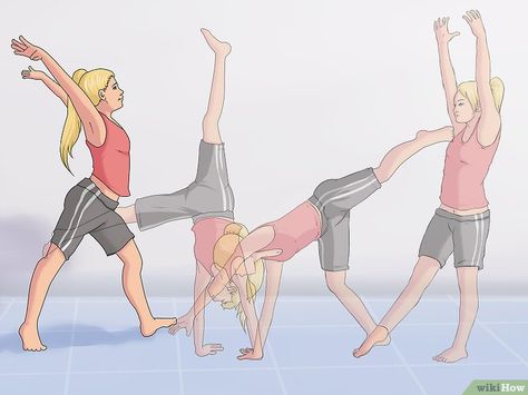 How to Learn to Do a Front Walkover in 1 Day: 13 Steps Front Aerial, Front Handspring, Front Walkover, Cheer Stretches, Cheerleading Workout, Cheer Dance Routines, One Song Workouts, Front Flip, Tumbling Gymnastics