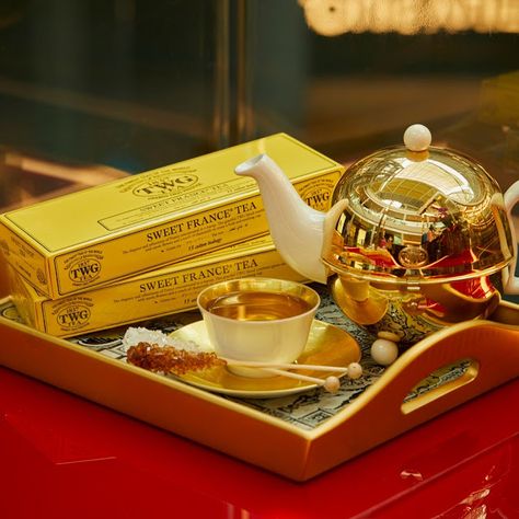 Lemon GreenTea: Cozy up with a cup of TWG Tea's signature Sweet Fr... Twining Tea, Tea Scented Candles, Afternoon Tea Tables, Twg Tea, Gift Guide Design, Twinings Tea, Safety Box, Sweet Fragrance, Tea Design