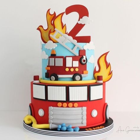 Firefighter Birthday Cakes, Fire Engine Cake, Fire Fighter Cake, Fireman Cake, Firetruck Cake, Thematic Cake, Firetruck Birthday Party, Fireman Birthday, Firefighter Birthday