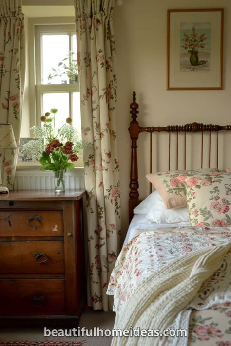 30 Beautiful English Cottage Style Design Ideas To Inspire You - Beautiful Home Ideas English Tudor Bedroom, English Cottage Interiors Cozy, English Style Bedroom, English Country House Bedroom, Cottage Style Dining Room, English Bedroom, English Cottage Bedroom, Cottage Rooms, Cottage Style Bedrooms