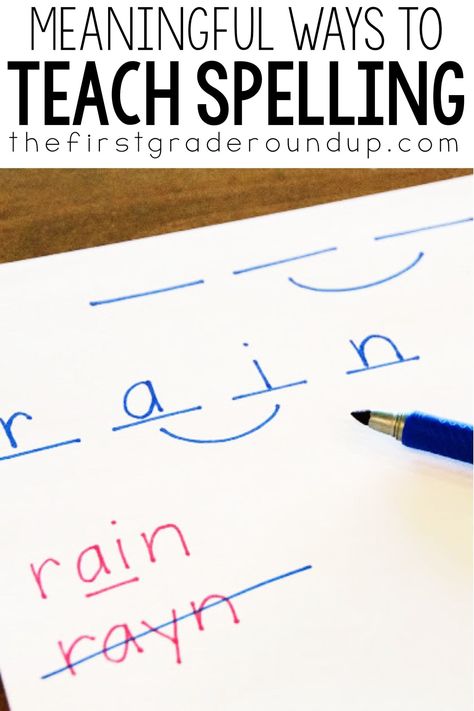 How To Teach Spelling First Grade, Teaching Spelling Words 1st Grade, Long A Spelling Patterns Activities, Learn Spelling Words Activities, Teach Spelling Words 1st Grade, How To Spell, Spelling Help For 1st Grade, Spelling Test For 1st Grade, How To Teach Spelling To Kids