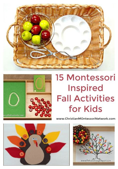 15 Montessori Inspired Fall Activities for Kids November Montessori, Plateau Montessori, Fall Activities For Kids, Autumn Activity, Winter Activities Preschool, Godly Play, Life Activities, November Activities, Practical Life Activities